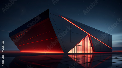 Modern polygonal building exterior design, future architecture