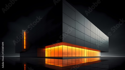 Modern polygonal building exterior design, future architecture