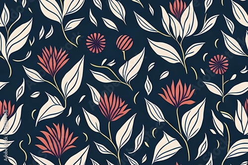  flower seamless pattern.Wild flowers vibrant wallpaper. For fabric design. Created with generative AI tools