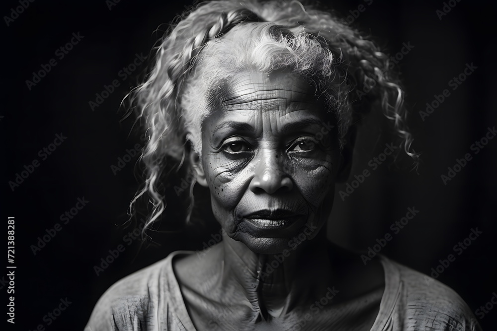 Black and White Portrait of a Senior African American Woman Black and White Portrait of a Senior African American Woman