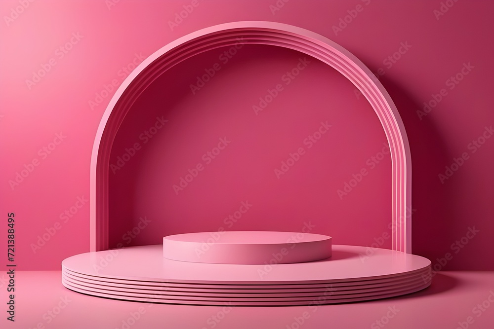 3d Render illustration, abstract minimal room architecture background. Empty cylindrical podium, curved niche, round stage, display case stand, empty pedestal, empty product display platform 3d Render illustration, abstract minimal room architecture background. Empty cylindrical podium, curved niche, round stage, display case stand, empty pedestal, empty product display platform