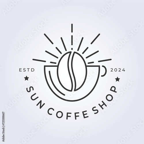 Sun coffee logo vector illustration design. logo concept for coffee shop