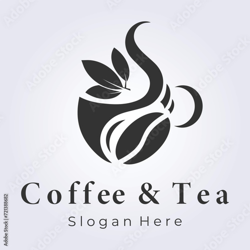 Coffee and Tea logo vector illustration design. logo concept for coffee shop