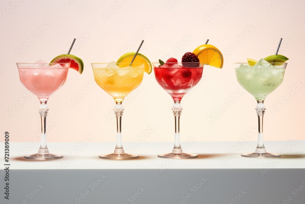 Refreshing cocktails made with fresh fruits