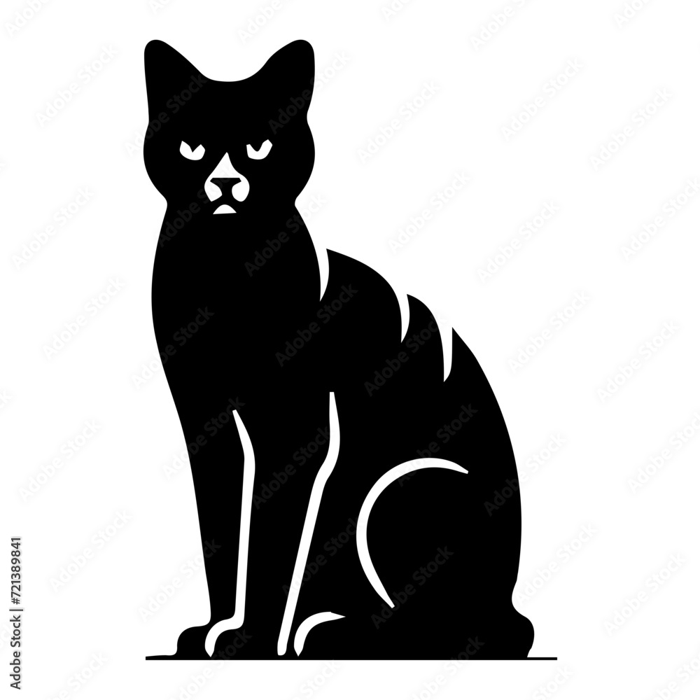 Charming House Cat Vector Icon - Perfect for Pet Lovers, Adorable Domestic Cat Illustration, Modern Feline Graphic, Cute Kitty Design, Elegant Home Cat Symbol for Websites & Digital Projects