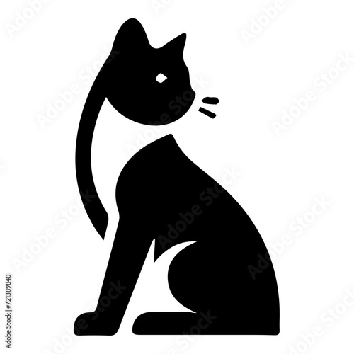 Charming House Cat Vector Icon - Perfect for Pet Lovers, Adorable Domestic Cat Illustration, Modern Feline Graphic, Cute Kitty Design, Elegant Home Cat Symbol for Websites & Digital Projects