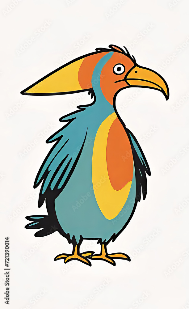 Obraz premium vector illustration, flat logo of cute animal vector icon, primitive childish doodle, isolated on white background,