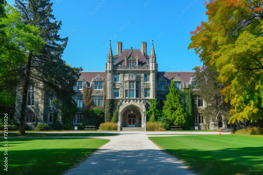 Fototapeta premium Learning Beyond Borders: USA & Canada University Campuses