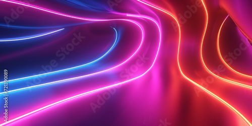A wallpaper of a neon light with a black background, Abstract Glowing Background with neon lights, Bright lines on a dark background