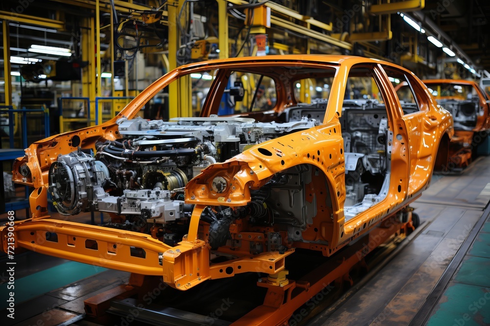 designers are developing a modern electric car at the factory designers are developing a modern electric car at the factory
