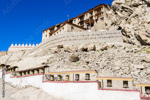 panoramic view of thiksey monastery in leh ladakh, india photo