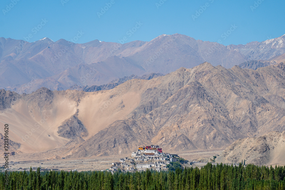 views of thikse monastery in leh ladakh, india views of thikse monastery in leh ladakh, india