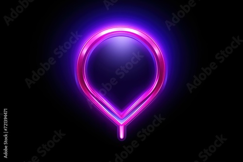 glossy and pink color light glowing check mark icon. Check mark symbol glowing neon light