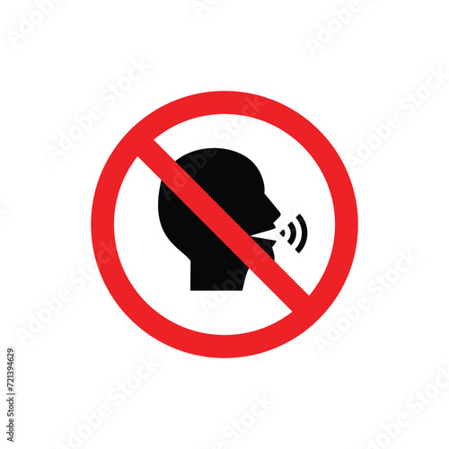 don't talk, no noise sign