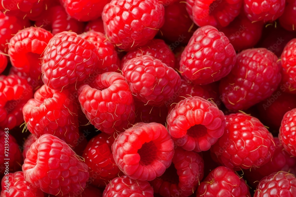 Close-up view of fresh raspberries Close-up view of fresh raspberries