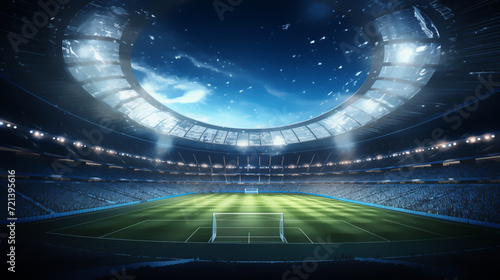 Luxury of football stadium isolation background, Illustration © AI-Stocks