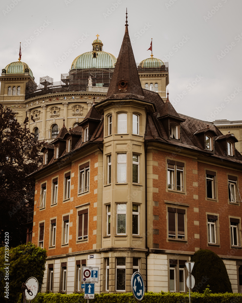 Fototapeta premium corner house in bern switzerland