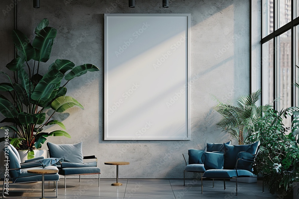 Minimalist Office Mockup Frame on Wall,Clean Workspace Mockup in Modern Office Minimalist Office Mockup Frame on Wall,Clean Workspace Mockup in Modern Office