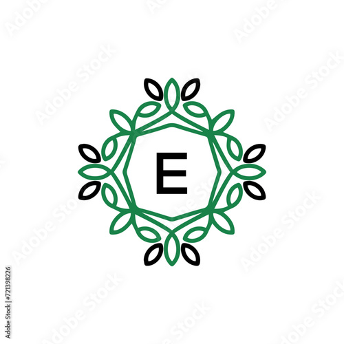 E logo design template vector. E Business abstract connection vector logo. E icon circle logotype. 