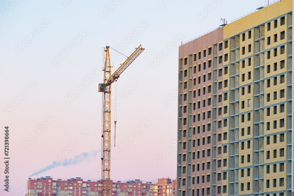 construction crane near a building under construction