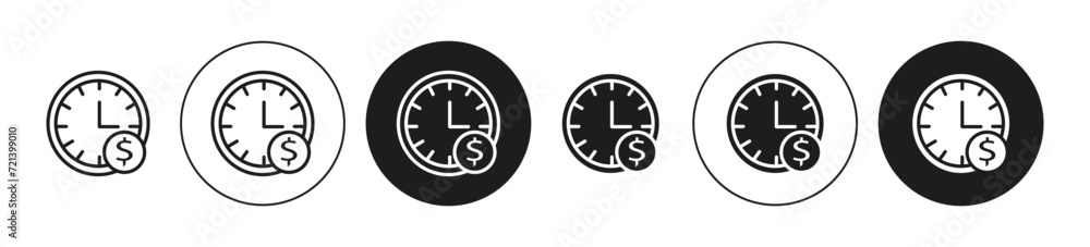 Time is money linear art icon set. Time is money vector mark for web Time is money linear art icon set. Time is money vector mark for web
