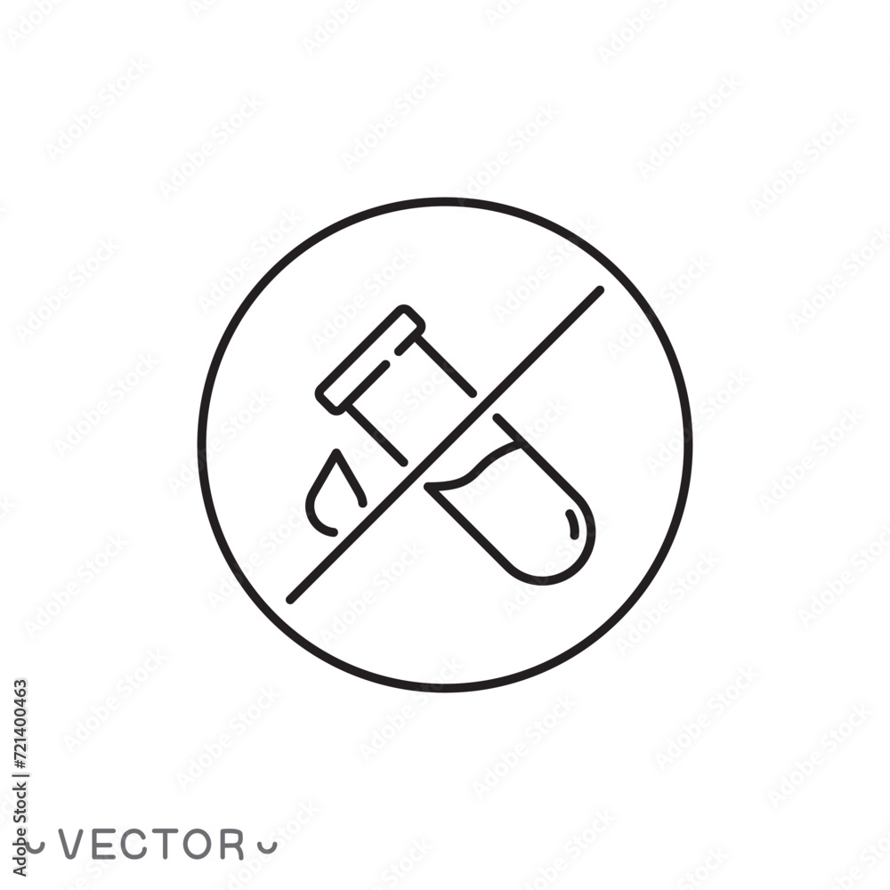 no preservative icon, chemical and toxic free, product clean test, thin line symbol isolated on white background, editable stroke eps 10 vector illustration no preservative icon, chemical and toxic free, product clean test, thin line symbol isolated on white background, editable stroke eps 10 vector illustration