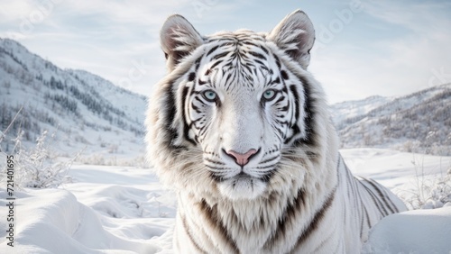 white tiger in snow