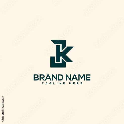 Alphabet initial letter JK KJ logo design template - vector. photo