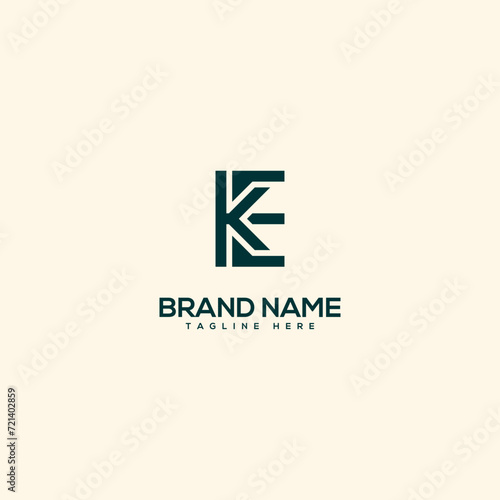 Alphabet initial letter KE EK logo design template - vector.