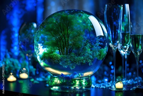 multicolor decorative crystal balls background with shinning materials inside it with fully furnished and clean background 