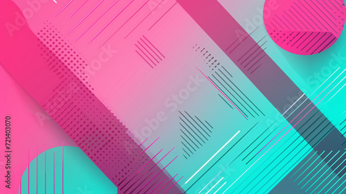 Hot pink & cyan abstract shape background vector presentation design. PowerPoint and Business background. © Swaroop