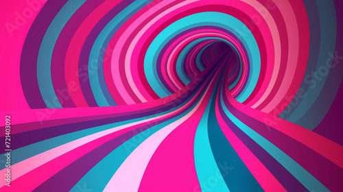 Hot pink & cyan retro groovy background vector presentation design