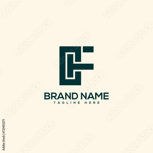 Alphabet initial letter CF FC logo design template - vector. photo