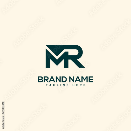 Alphabet initial letter MR RM logo design template - vector.