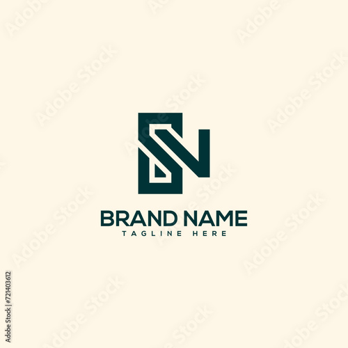 Alphabet initial letter NS SN logo design template - vector. photo