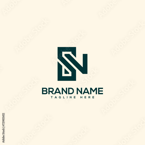 Alphabet initial letter NS SN logo design template - vector.
