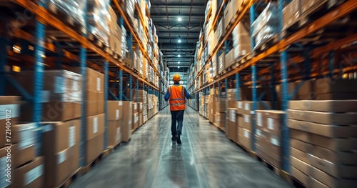 Blurred Views of Warehouse Staff Facilitating Global Trade Flows
