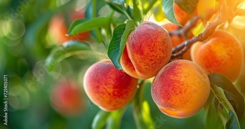 The Luscious Appeal of Perfectly Ripe Peaches in Nature's Embrace