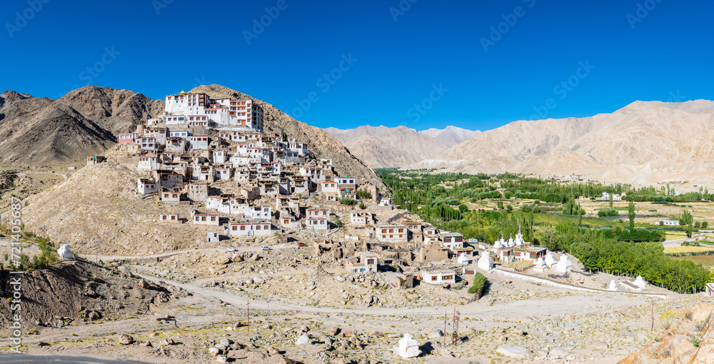 views of chemrey village in leh ladakh, india