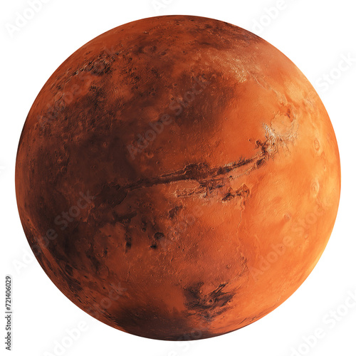 planet mars on transparent background photo