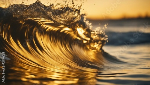 water flowing into the sunset A water wave splash icon, representing the sound and the vibration of water. The splash is yellow 