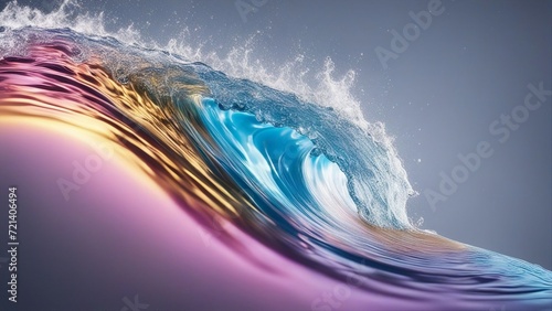 abstract background with waves A water wave splash icon, depicting the diversity and the beauty of water. The splash is rainbow  