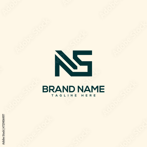 Alphabet initial letter NS SN logo design template - vector.