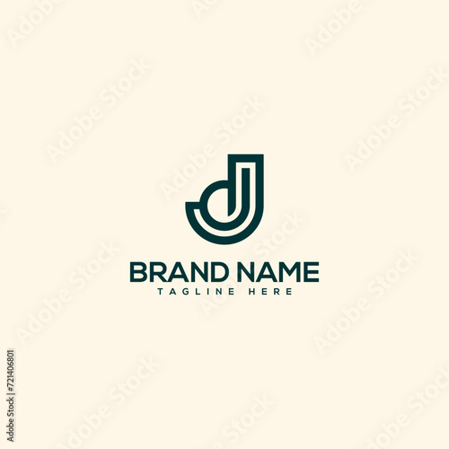 Alphabet initial letter JD DJ logo design template - vector.