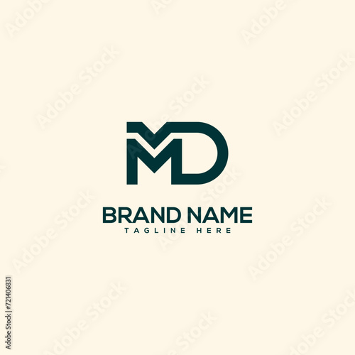 Alphabet initial letter MD DM logo design template - vector. photo
