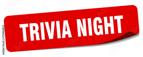 trivia night sticker. trivia night label photo