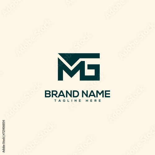 Alphabet initial letter GM MG logo design template - vector. photo