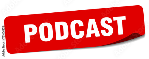 podcast sticker. podcast label
