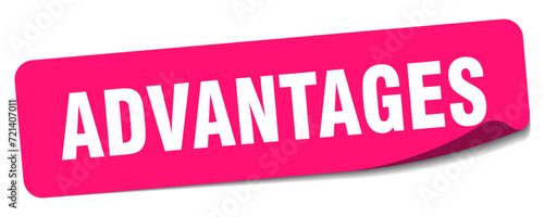 advantages sticker. advantages label