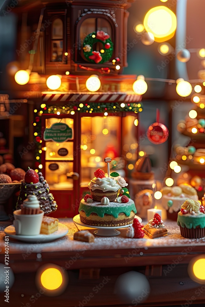 Indulge in Sweet Delights at the Festive Cake and Dessert Shop Scene on New Year's Day